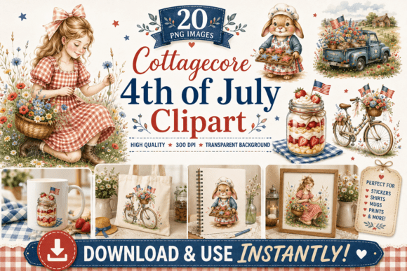 Cottagecore 4th of July Patriotic PNG Guide