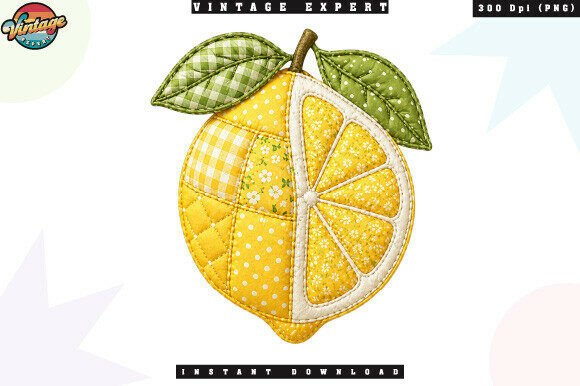 Cute Summer Lemon Patchwork PNG: A Fresh Twist for Creative Projects