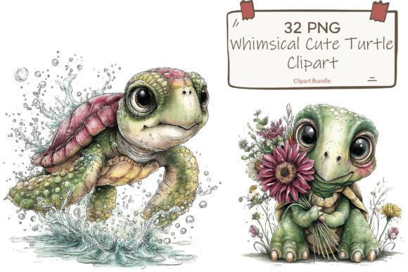 Cute Turtle Clipart Bundle PNG: Creative Uses