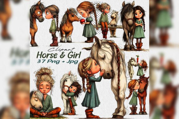 Elevating Creative Projects with Horse Girl PNG Clipart and Equestrian Art