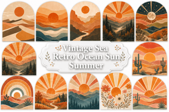 Embrace the Nostalgia: Integrating Vintage Sea Retro Ocean Sun Summer Designs into Modern Creativity