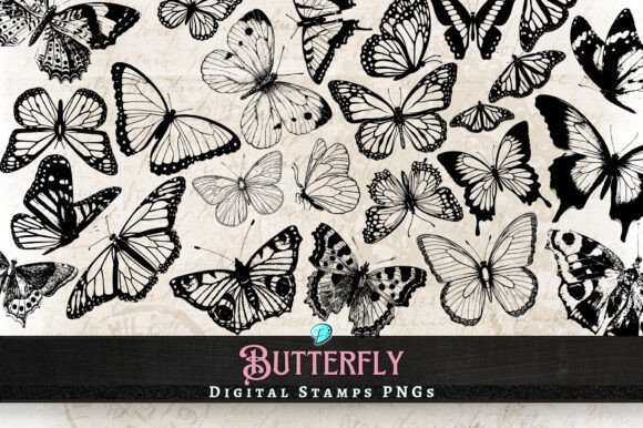 Enhancing Your Digital Crafts with Butterfly Digi Stamps Transparent PNGs