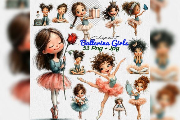 Evaluating Whimsical Ballerina Girls PNG Clipart for Creative Projects