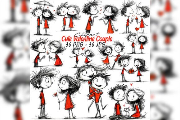 Evaluating Whimsical Valentine Couple Clipart Love for Creative Projects