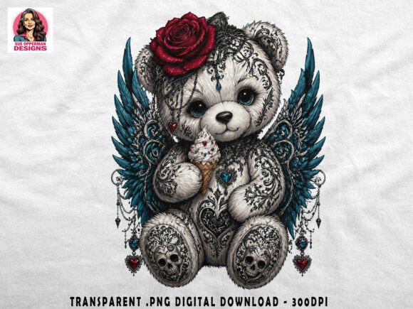 Gothic Teddy Bear: Cute Dark Art Design