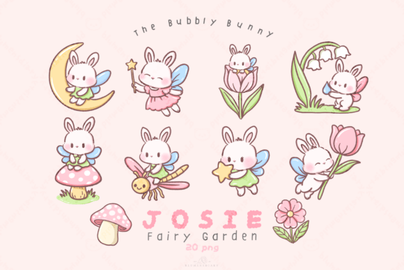 Kawaii Bunny Fairy Garden Clipart Guide