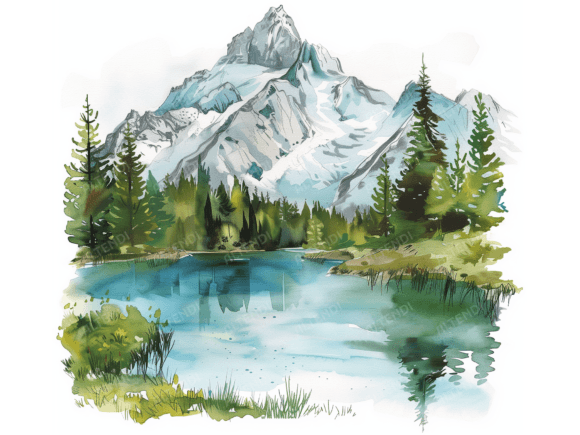 Mountain and Lake Landscapes Clipart Guide