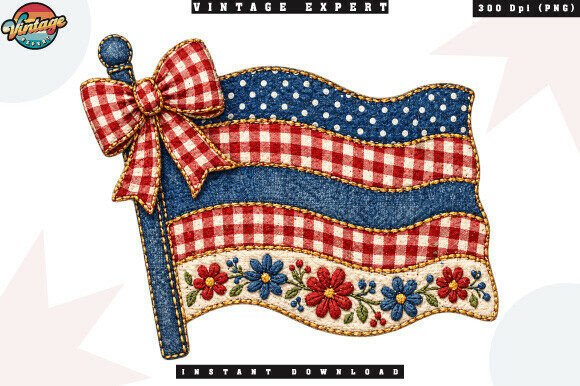 Patriotic Flag Patchwork Bow PNG: A Practical Asset for Independence Day Design Workflows