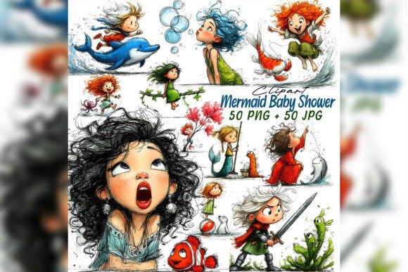 Strategic Design: Leveraging Whimsical Mermaid Clipart Ocean Party for Brand and Creative Impact