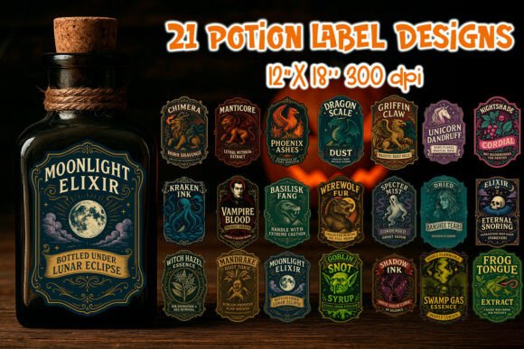 Transform Your Halloween Decor with the Ultimate Potion Label Bundle