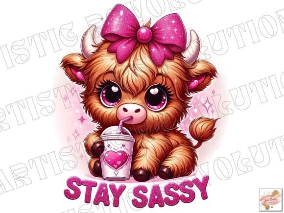 Unlocking Creativity with Baby Highland Cow Png - Sassy Girly Png for Modern Crafters