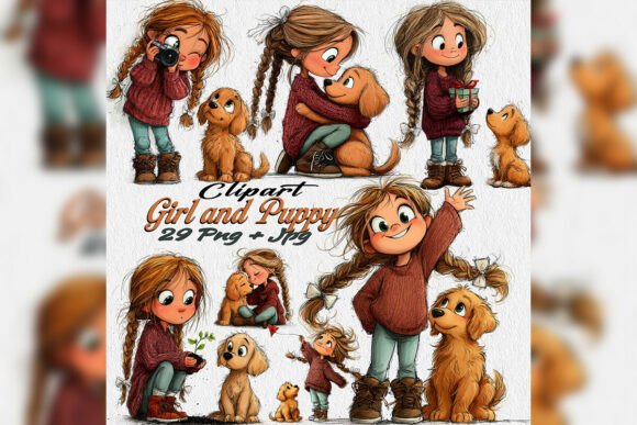 Whimsical Girl Golden Retriever PNG Clip: A Guide to Quality and Usage